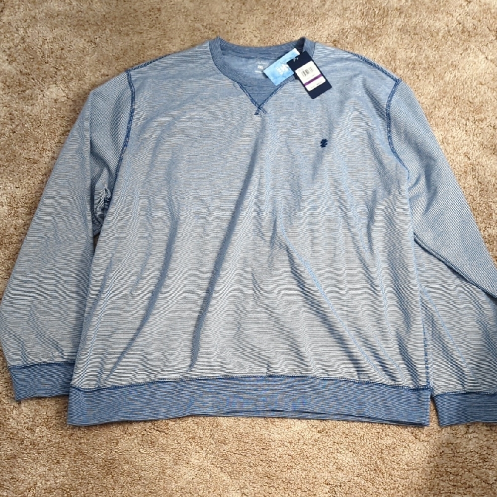 Izod Blue Crewneck Sweater Classic Knit